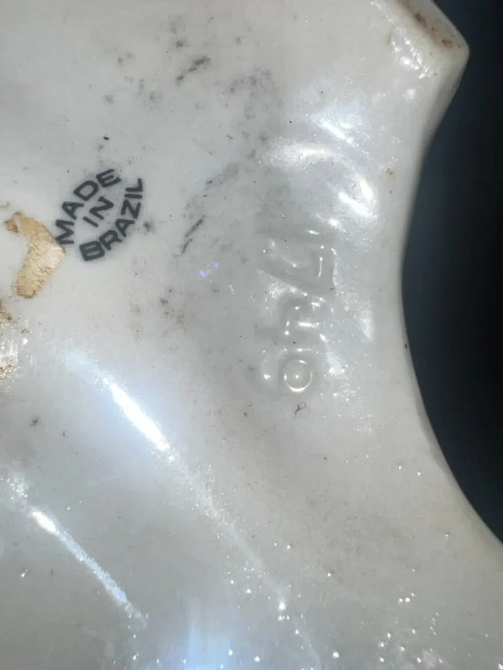 Vintage Porcelain Pearlescent Lustreware Footed Vase with Floral Decal